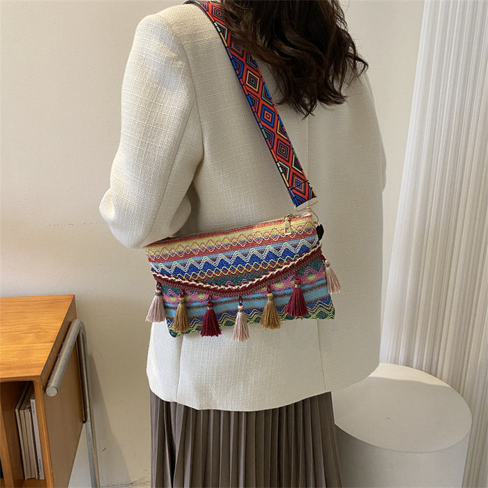 Wholesale Canvas Tassel Shoulder Tote Messenger Bag JDC-SD-Wangp002