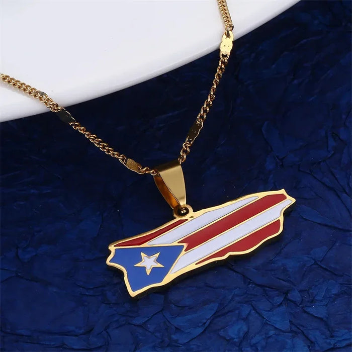 Wholesale Stainless steel map men's fashion map necklace