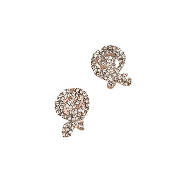 Wholesale  Rose Ear Studs  Niche Design Diamond Ear Studs Simple Earrings for Women