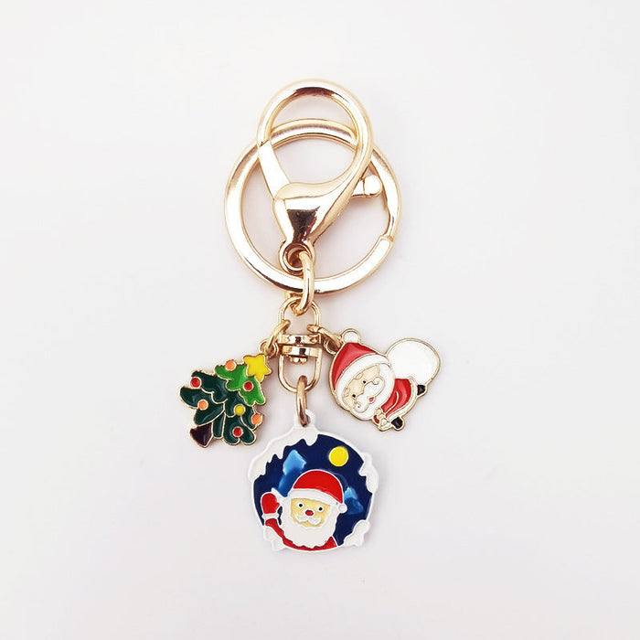 Wholesale Christmas Santa Claus Christmas Tree Keychain JDC-KC-QiChen002