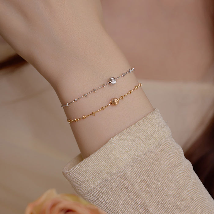 Wholesale Silver light luxury high-end cat eye brushed bracelet exquisite drawstring accessory