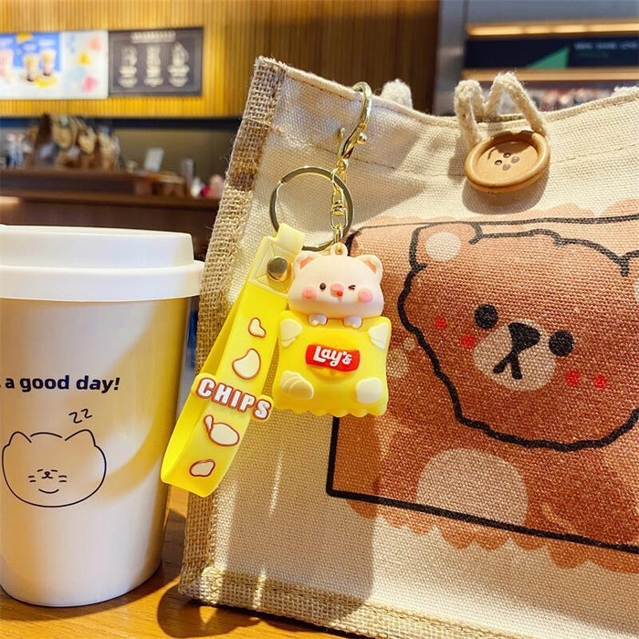 Wholesale Potato Chips Small Animals Resin Cute Doll Keychain JDC-KC-XingLao003