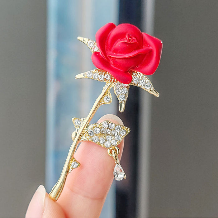 Wholesale flower pearl diamond brooch personalized creative drop oil flower accessories