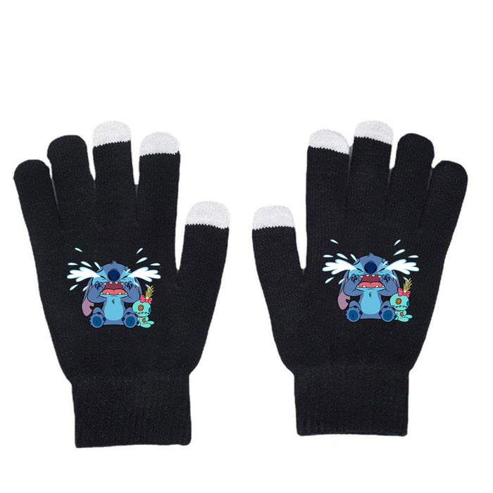 Wholesale Solid Color Printed Black Knitted Gloves JDC-GS-WuDuomei001