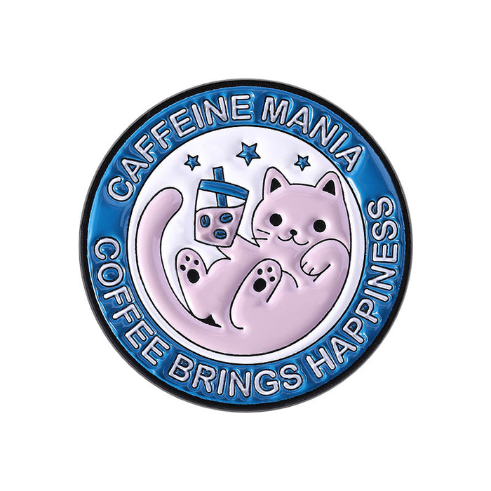 Wholesale Cartoon Coffee Cup Shape Brooch Pin Set Zinc Alloy Decorative Accent