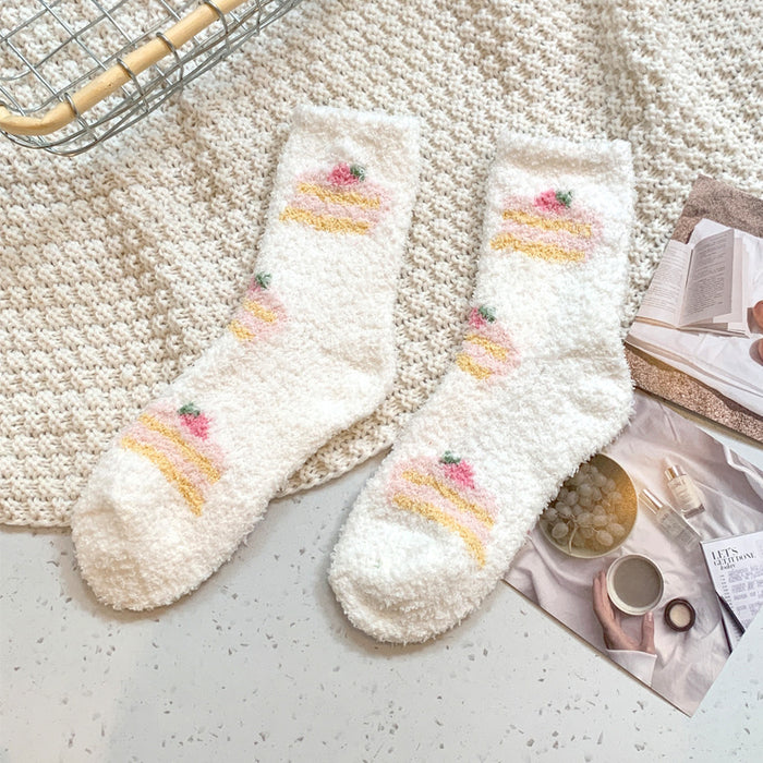 Wholesale Coral fleece socks, plush cotton socks, thickened home bedding, warm sleep, plush floor socks