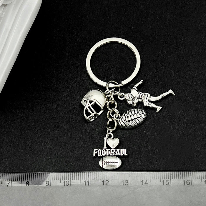 Wholesale I Love Rugby Sports Alloy Keychain JDC-KC-LuNeng008