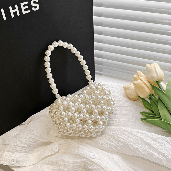 Wholesale Cute small bag, stylish pearl mini handbag, fashionable heart crossbody shoulder bag