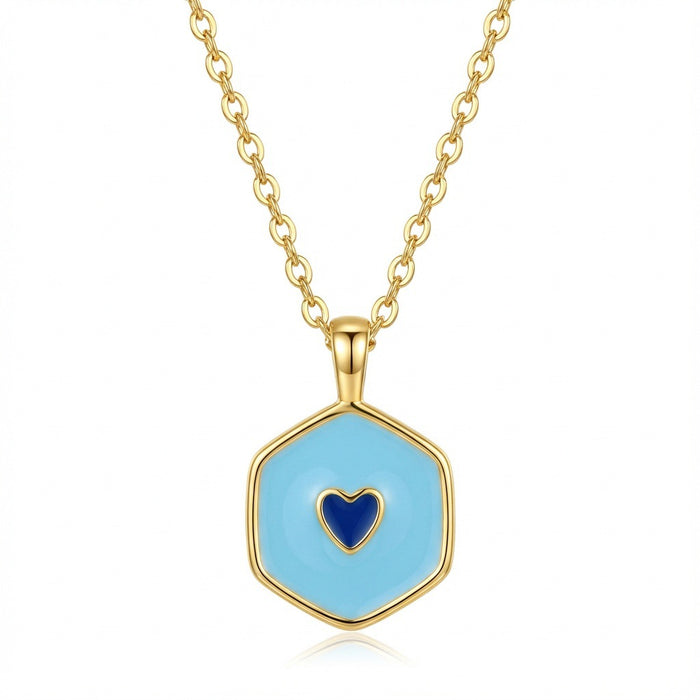 Wholesale Colorful enamel heart-shaped luminous choker  necklace for Valentine' s Day