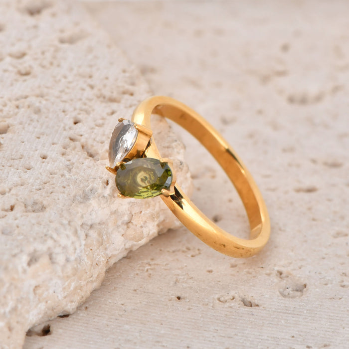 Wholesale High-End Zircon Titanium Steel Ring Women' s Fashionable and Personalized Ring