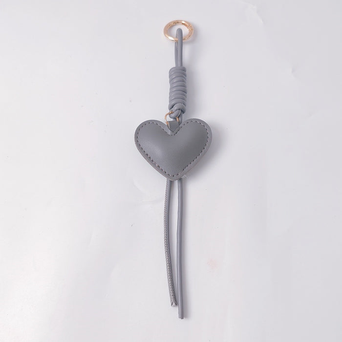 Wholesale Trendy PU Heart Bag Charm Keychain With Leather Rope Fashion Car Decoration And DIY Craft Accessory