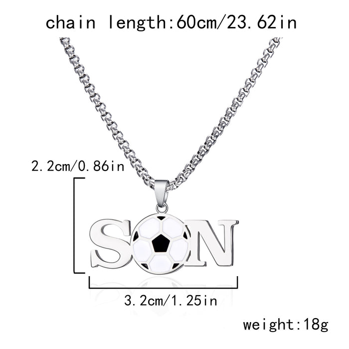 Wholesale Oil dripping titanium steel necklace stainless steel non-fading ball oil dripping letter sweater chain