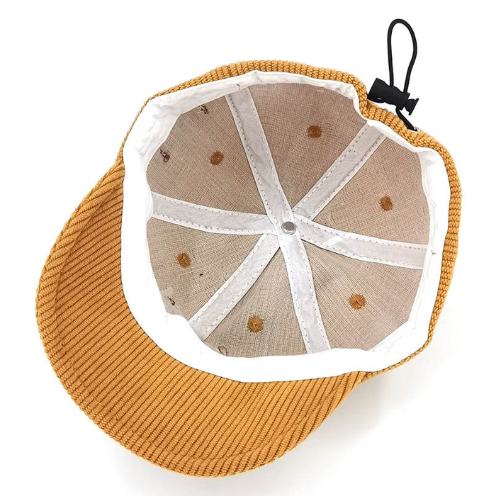 Wholesale thick corduroy cartoon bear logo simple children' s soft-brimmed hat baby cap