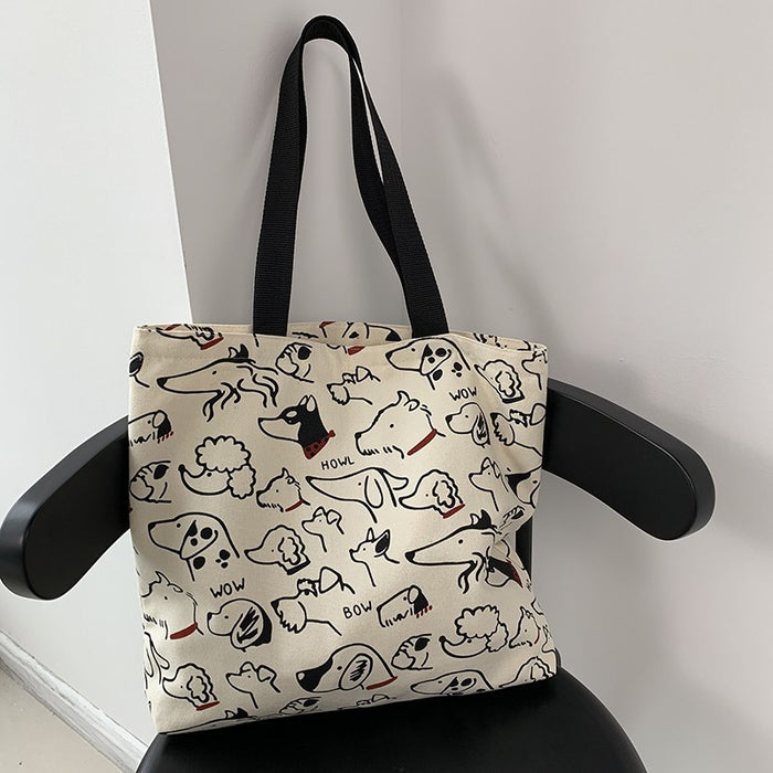Wholesale Hand drawn shoulder bag, backpack, artistic retro style, large capacity canvas bag