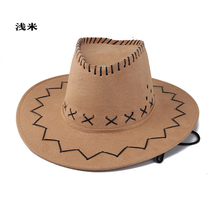 Wholesale Western Cowboy Knight Hat Mongolian Grassland Hat Men's and Women's Wide Brim Sun Hat Summer Hat Outdoor Mountaineering Hat JDC-FH-DG002