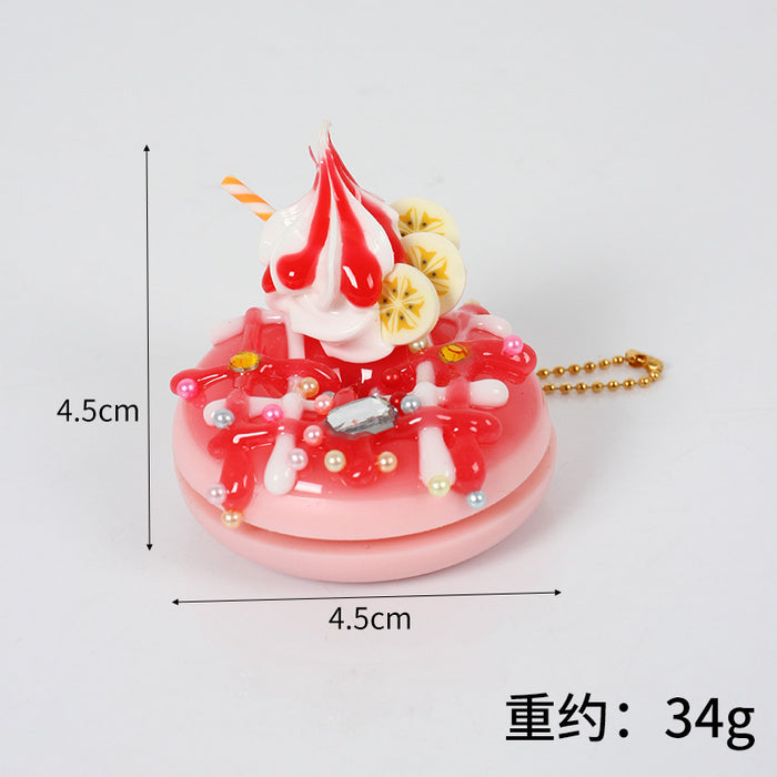Wholesale PVC Donut Keychain Simulated Dessert Pendant Chic Bag Charm And Car Key Accessory MOQ≥5