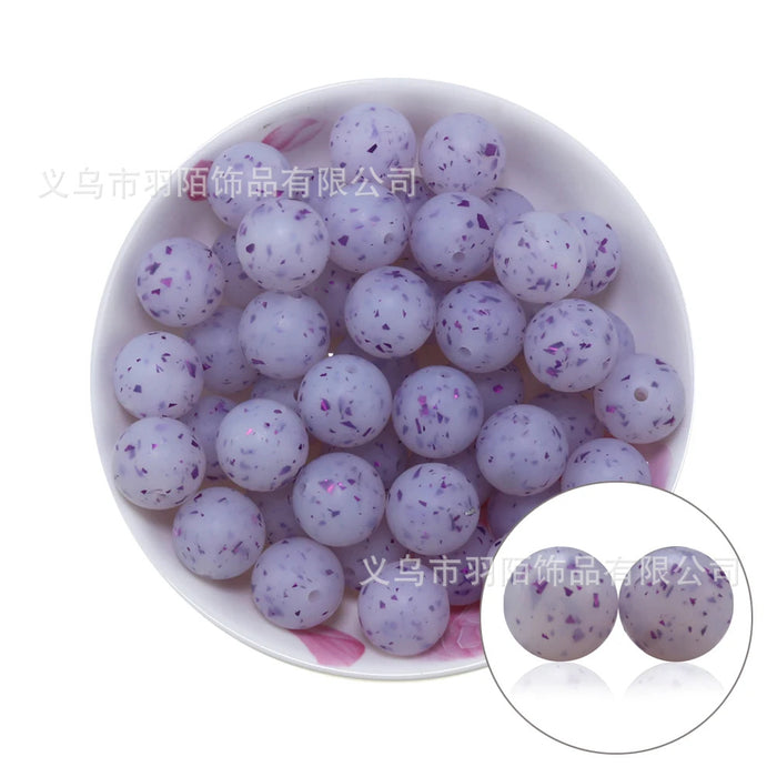 Wholesale 50pcs Platinum Glitter Silicone Beads JDC-BDS-HongZhou017