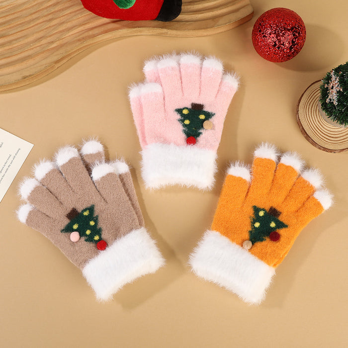 Wholesale Cartoon Christmas Knitted Gloves