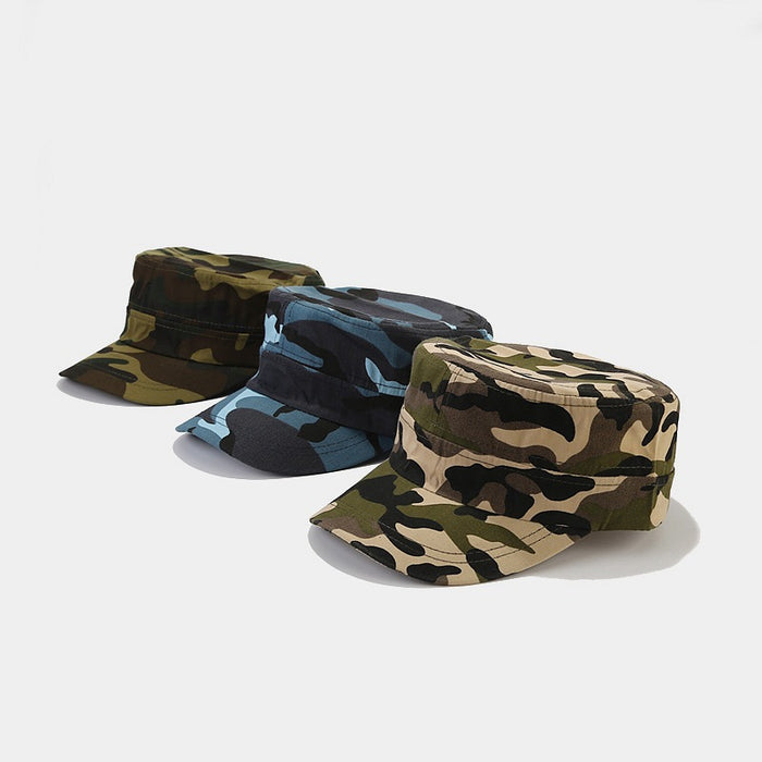 Wholesale hat outdoor sunscreen camouflage flat top military hat mountaineering fishing sun hat sunscreen sun hat