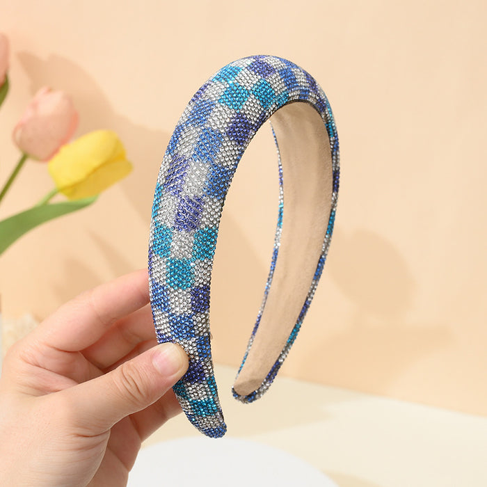 Wholesale Grid Water Diamond Hair Hoop JDC-HD-Mengm003