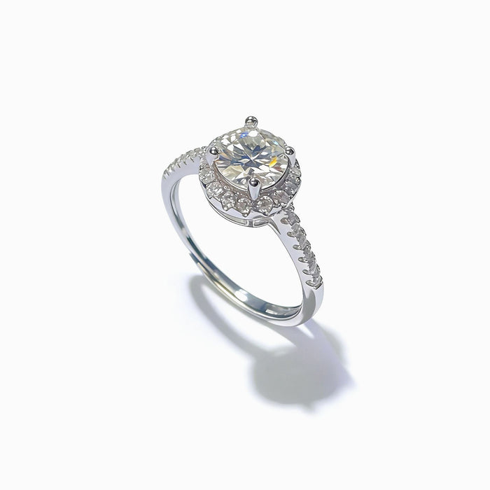 Wholesale 925 Silver Moissanite Ring Adjustable Open Design Stylish Jewelry Accessory