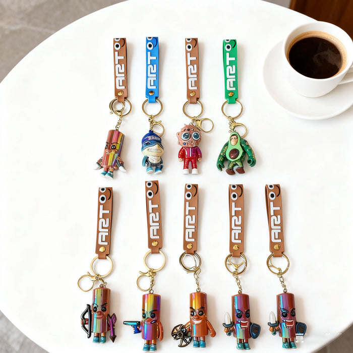 Wholesale Electroplated quirky cartoon character keychains