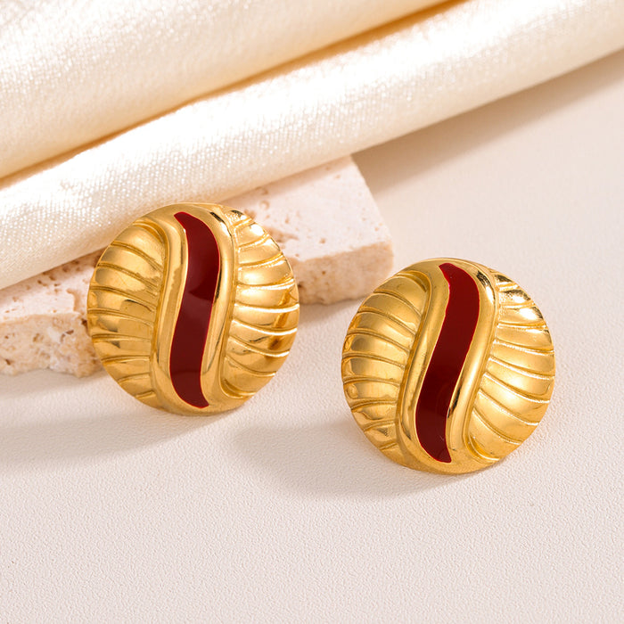 Wholesale Rectangular spiral pattern design earrings, niche retro earrings wholesale