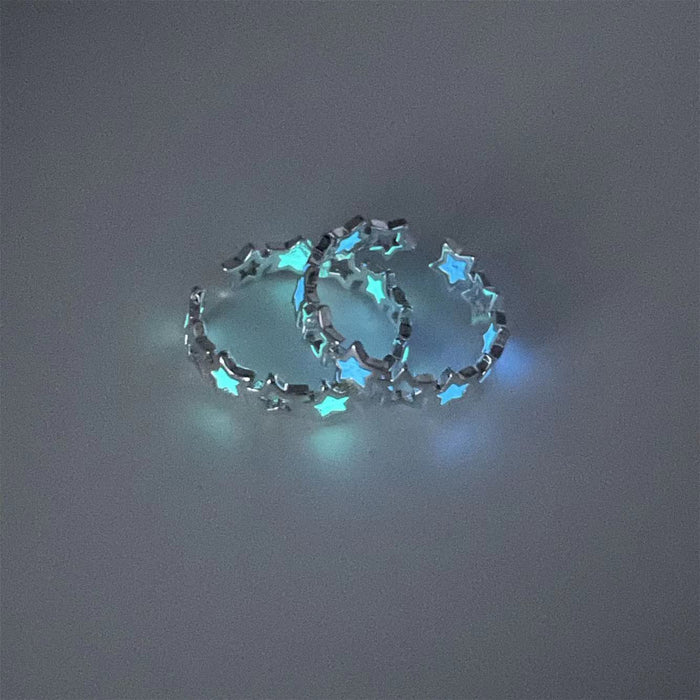 Wholesale glowing star ring luminous five-pointed star ring