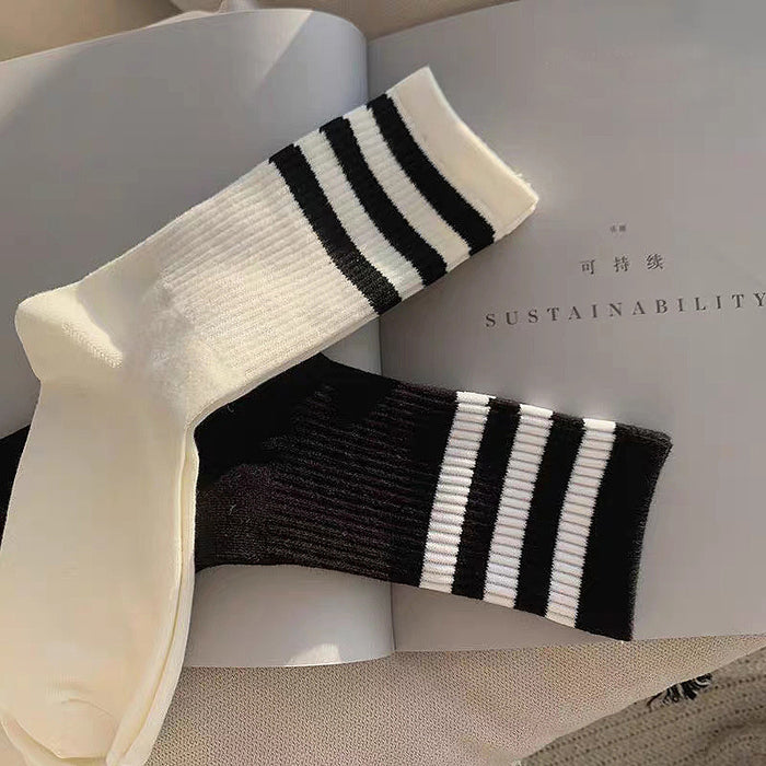 Wholesale Socks, mid tube socks, pure cotton sports striped long socks