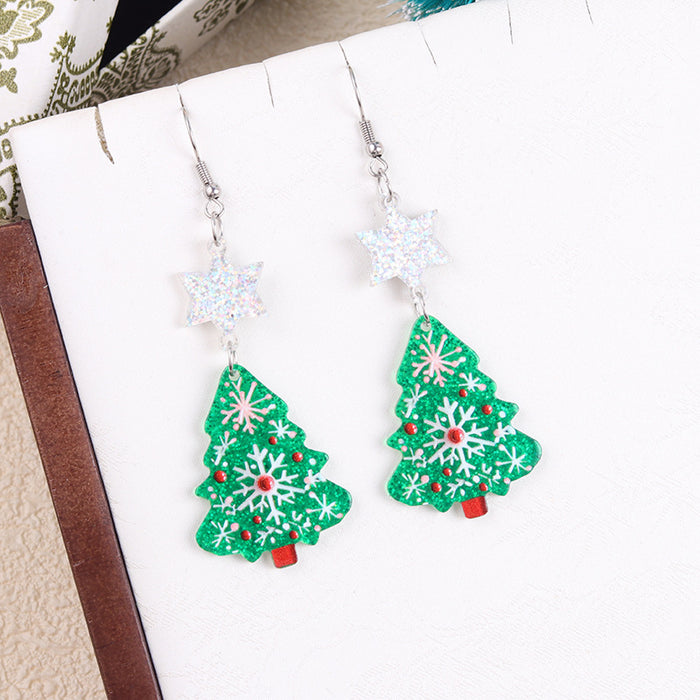 Wholesale Christmas earrings snowman Christmas tree snowflake acrylic earrings personality earrings ear jewelry