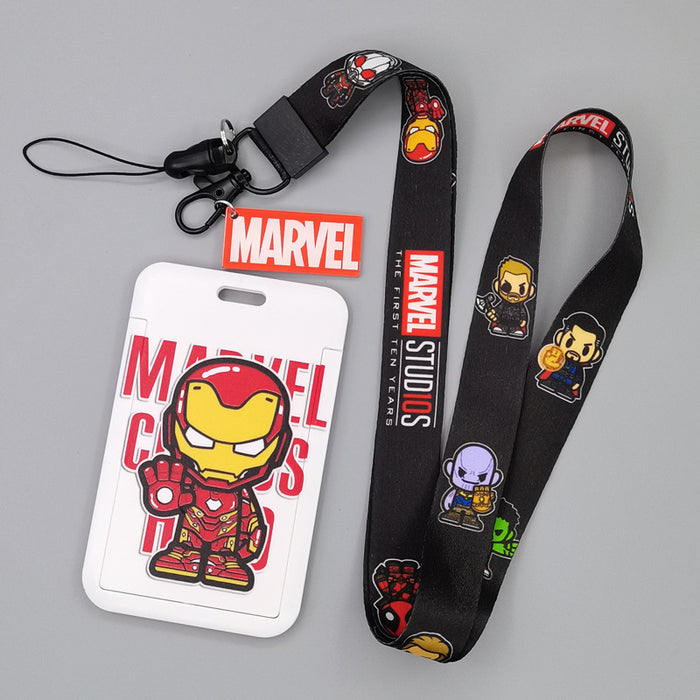 Wholesale Cartoon Superhero Bus Pass Holder With Neck Lanyard ABS Material Trendy Fashion Accessory
