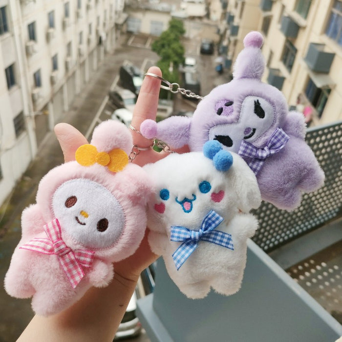 Wholesale Cute Kuromi Plush Doll 4-inch Grabber Doll Cartoon Yugui Dog Bag Pendant JDC-KC-RC002