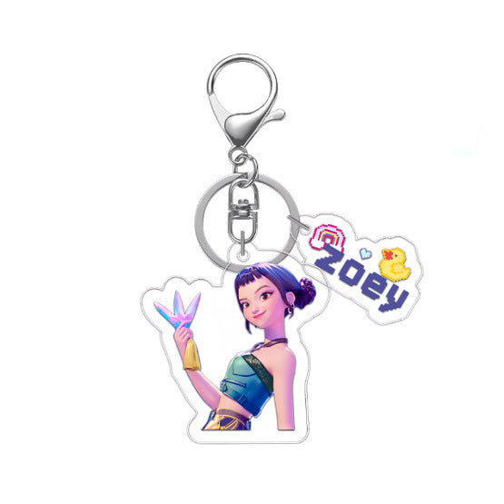 Wholesale 10pcs/set Anime-themed Acrylic Keychains Two-Piece Set