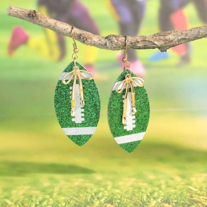 Wholesale Grete sy sequin bow earrings women' s sports style rugby earrings niche design earrings trend