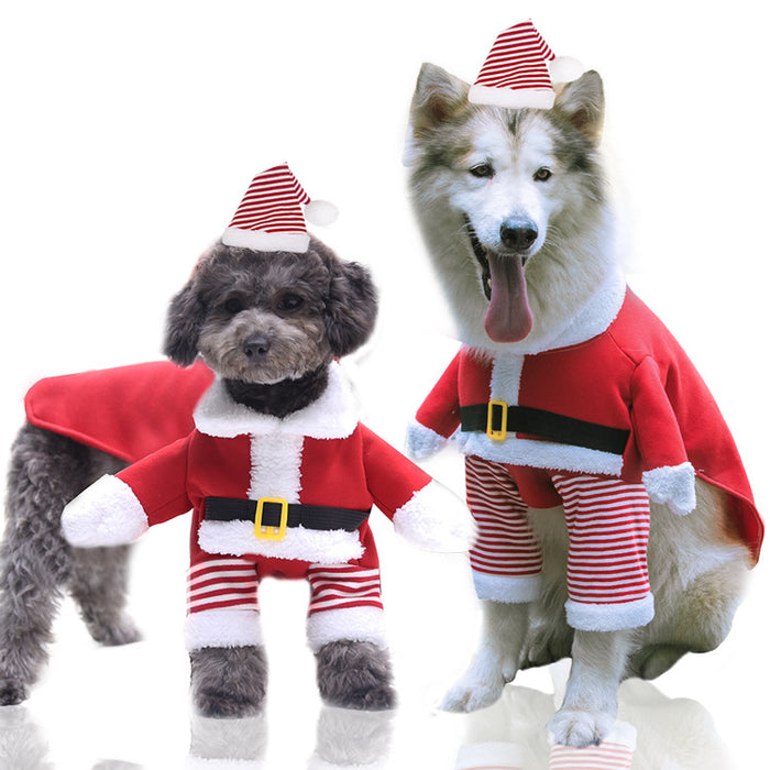 Wholesale Dogs Christmas Pet Supplies Clothes  Cotton Coat Autumn and Winter Elk Cat and Dog Clothes