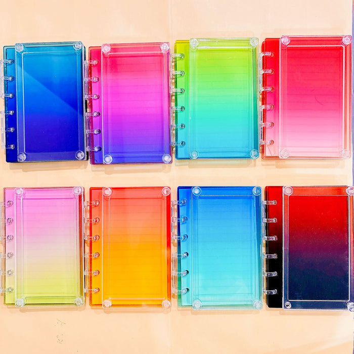 Wholesale Color gradient shake acrylic notebook A7 A5