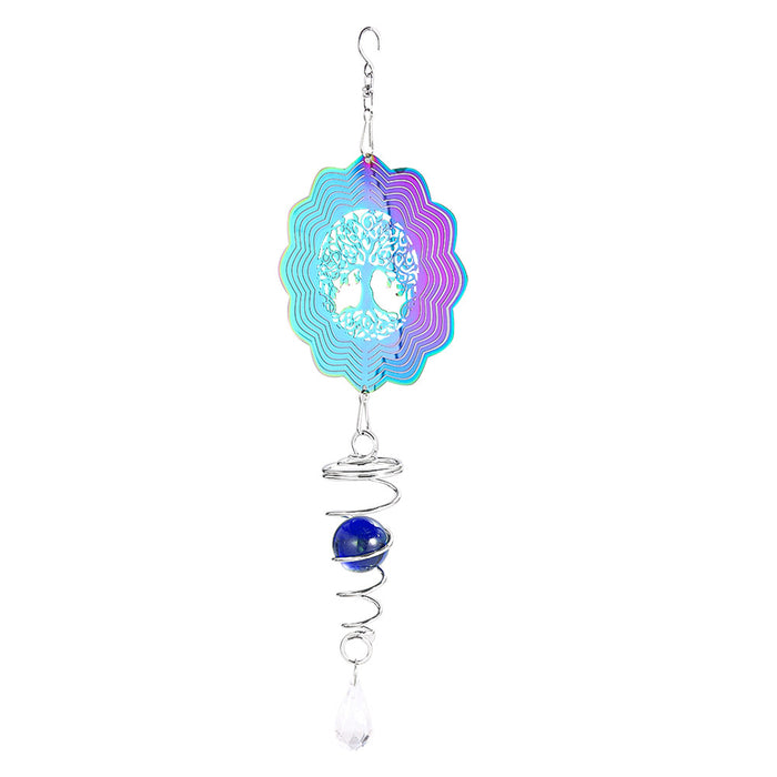 Wholesale 3D Rotating Gradient Color Tree of Life Stainless Steel Wind Chime JDC-DS-CanChen007