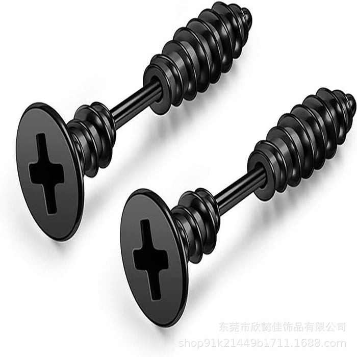 Wholesale Stainless steel cross screw earrings