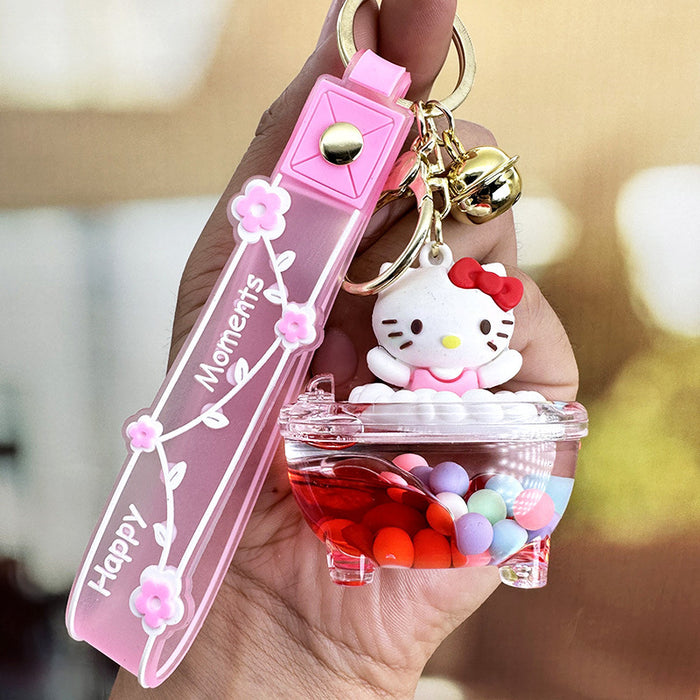 Wholesale Acrylic Cartoon Oil Quicksand Keychain JDC-KC-RunX010