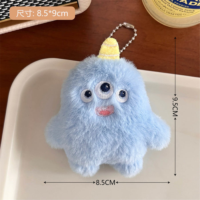 Wholesale  monster doll pendant cute keychain cartoon plush doll schoolbag ornaments