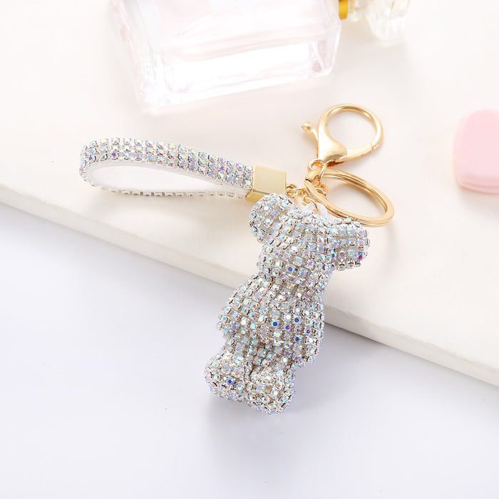 Wholesale Creative Cartoon Diamond Bear Doll Keychains JDC-KC-JFan011