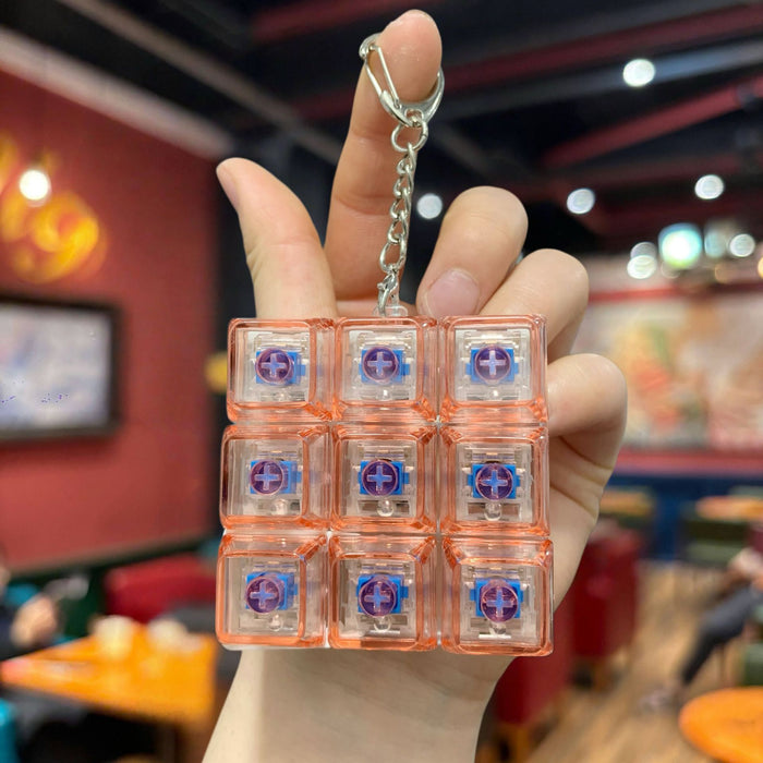 Wholesale PVC Light Transparent Keyboard Keychain Stress Relief Fidget Toy Gift For Couple