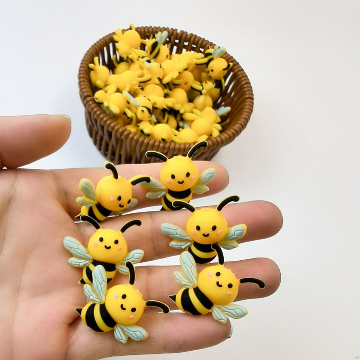 Wholesale 100PCS Bee Silicone Cartoon 3D Focal Beads JDC-BDS-Nais288