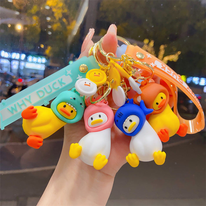 Wholesale Creative Cartoon Crooked-Neck Duck Fun Keychain