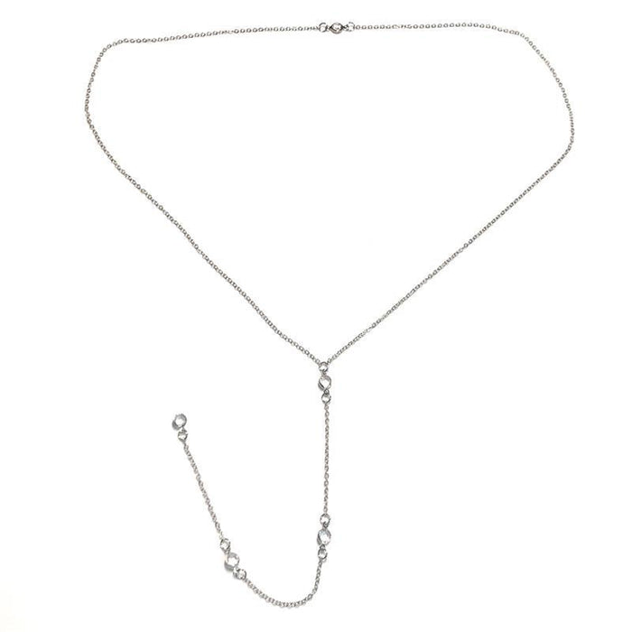 Wholesale  jewelry water drop back chain  women's long necklace tassel body chain