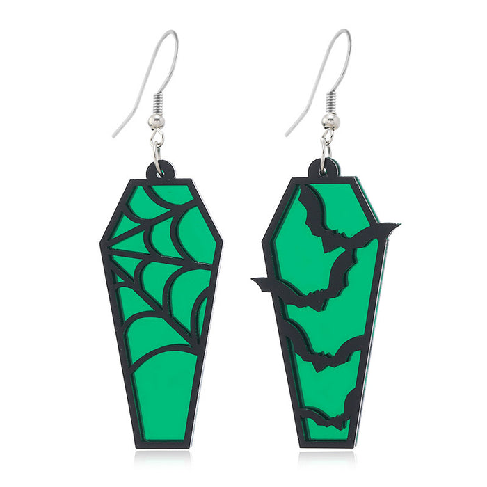 Wholesale Retro  Earrings  Pumpkin Witch Acrylic Earrings Personalized Coffin Cut Out