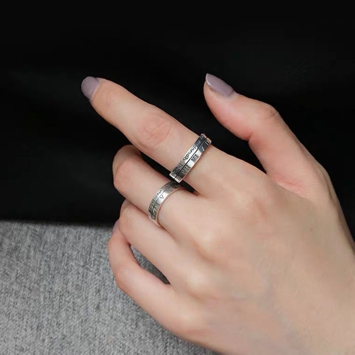 Wholesale Vintage Roman numeral ring, niche design, couple ring, ring, tail ring