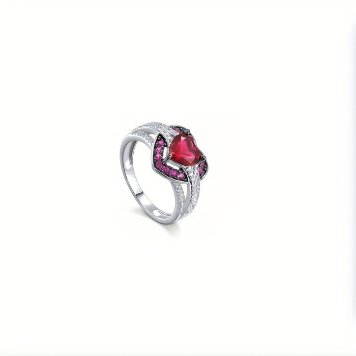 Wholesale New Handmade Ladies Ruby Fashion Two tone Diamond Environmental Protection Ring Jewelry