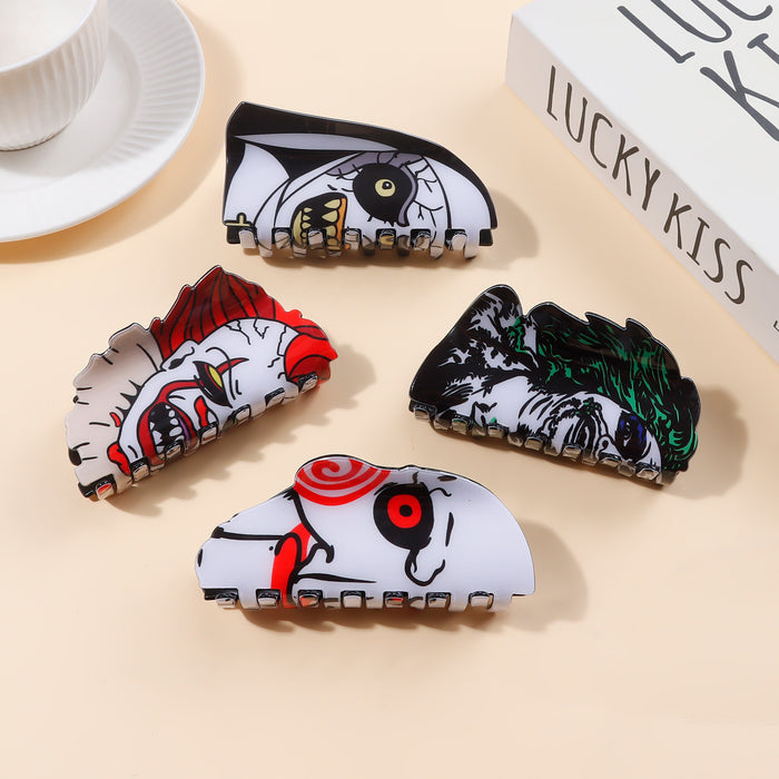 Wholesale  Dark Ghost Face Catching Cartoon Clown Hairclip Shark Clip Hair Ornament Female
