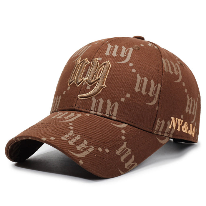Wholesale Unisex embroidered letter duckbill cap full print baseball cap spring and autumn outdoor leisure sports sunshade duckbill cap trendy